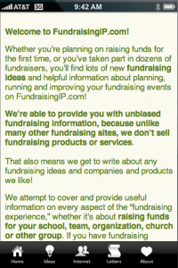 fundraising ideas mobile app about page