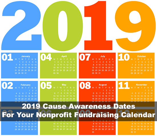 nonprofit fundraising calendar dates in 2019